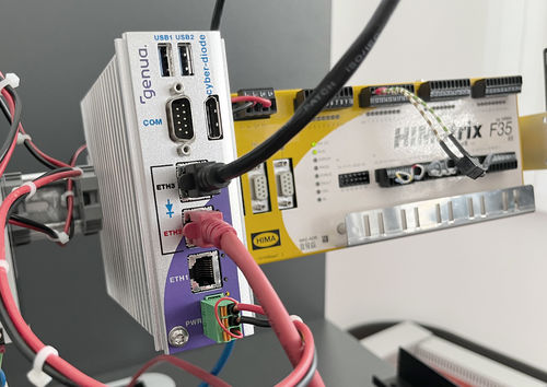 Example application for the cyber-diode