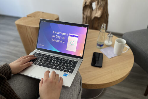 an open laptop displaying the VPN Software Client genuconnect