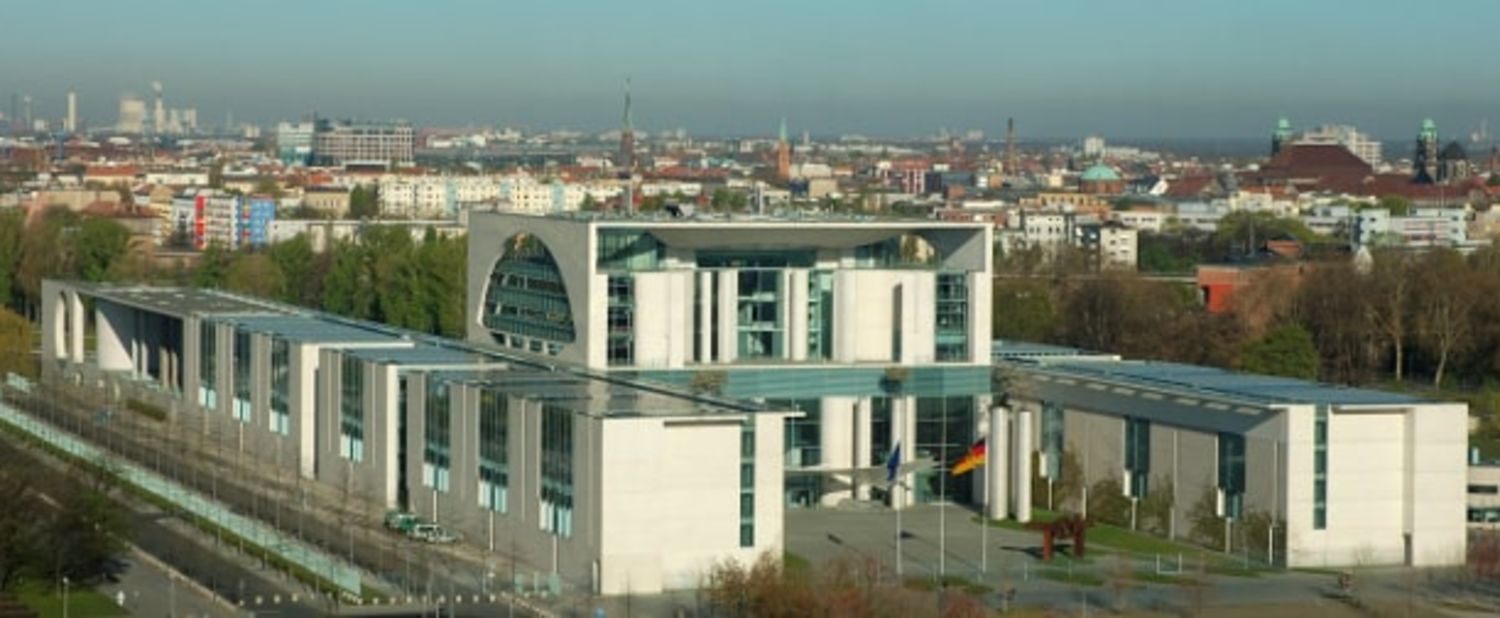 Aerial view of the Chancellery in Berlin