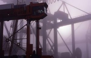 Gantry cranes are busy around-the-clock