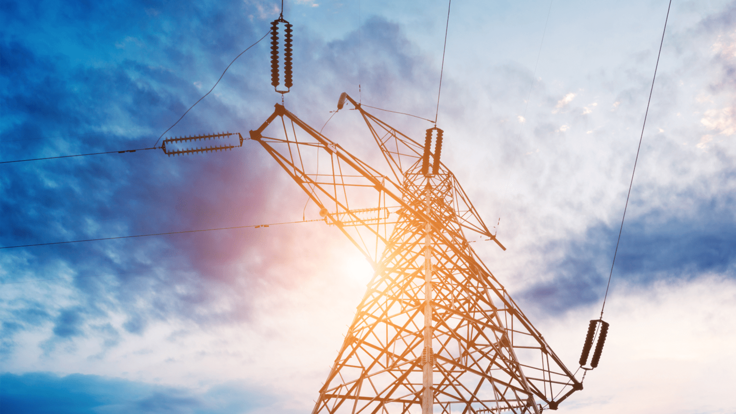 A power pylon in the sunset