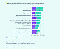 The statistics show the result of a survey regarding future threats to IT security in Germany in 2021.